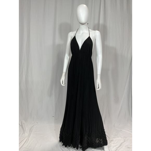 Alice + Olivia 'Adalyn' Black Backless Jumpsuit Size 4 - Picture 2 of 5